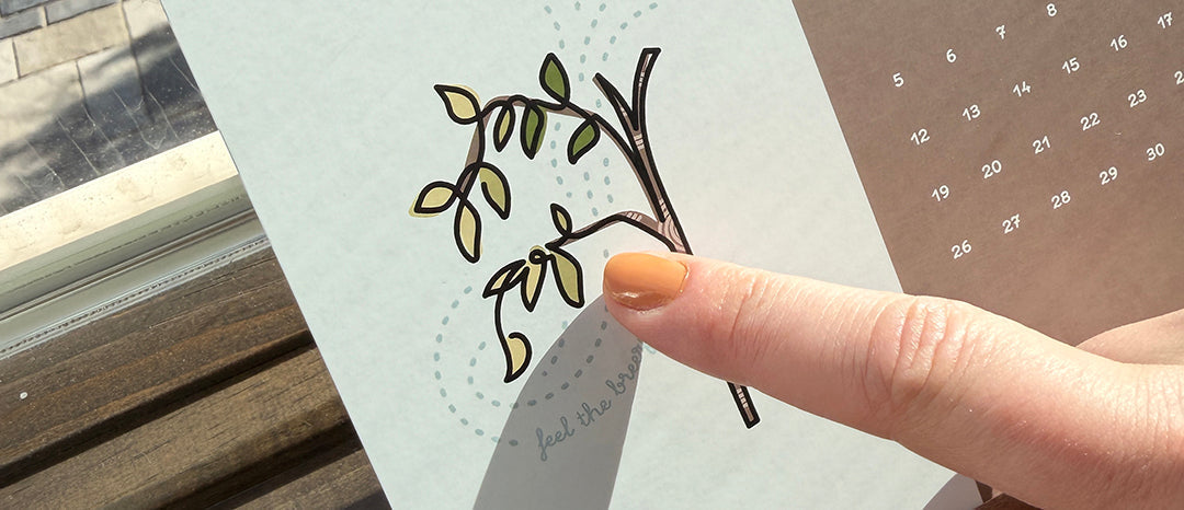 CalmLines desk calendar with art therapy illustrations for daily calm