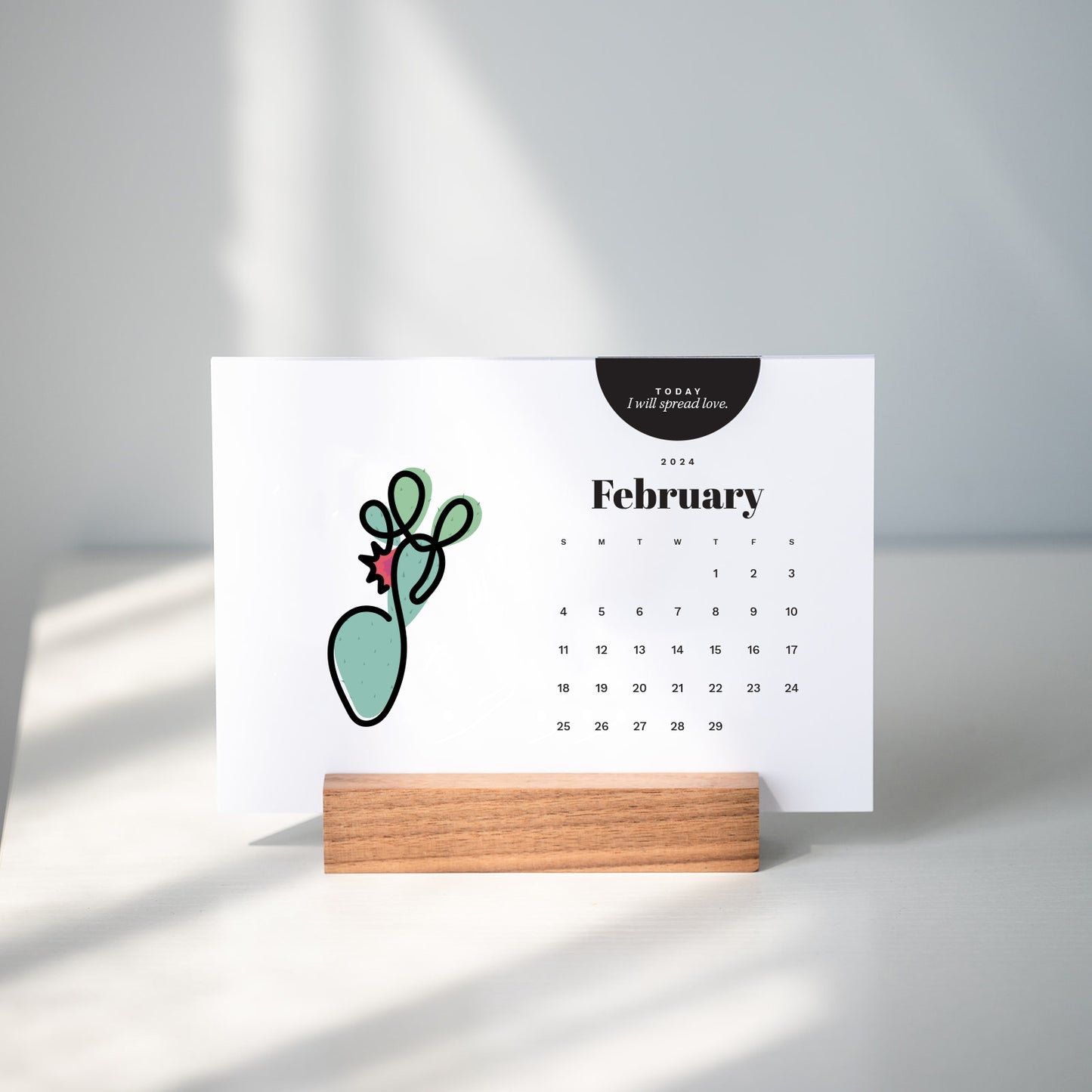 2024 Desk Calendar with Stand