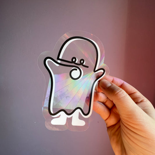 Lil Ghost Rainbow Sun Catcher Window Sticker
